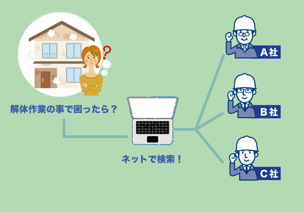 解体業者はネットで検索して数件見積もりを取ろう